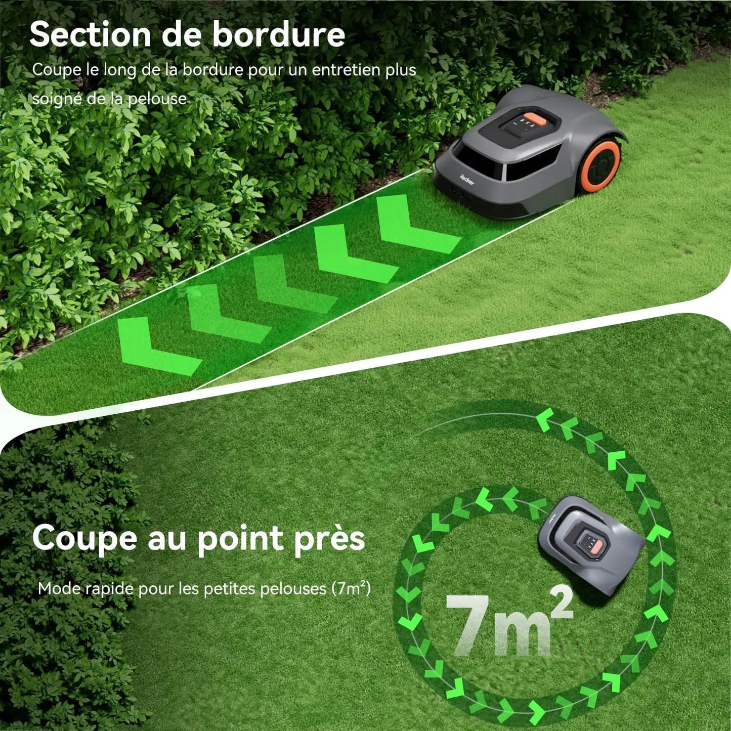 Tondeuse à gazon robotique C-TOF Redkey MGC800 MGC1000 Robot tondeuse à gazon Détection de rupture de câble Escalade 45% Contrôle de l'application Coupe automatique tondeuse à gazon intelligente High-tech Soldes-ShopOnline