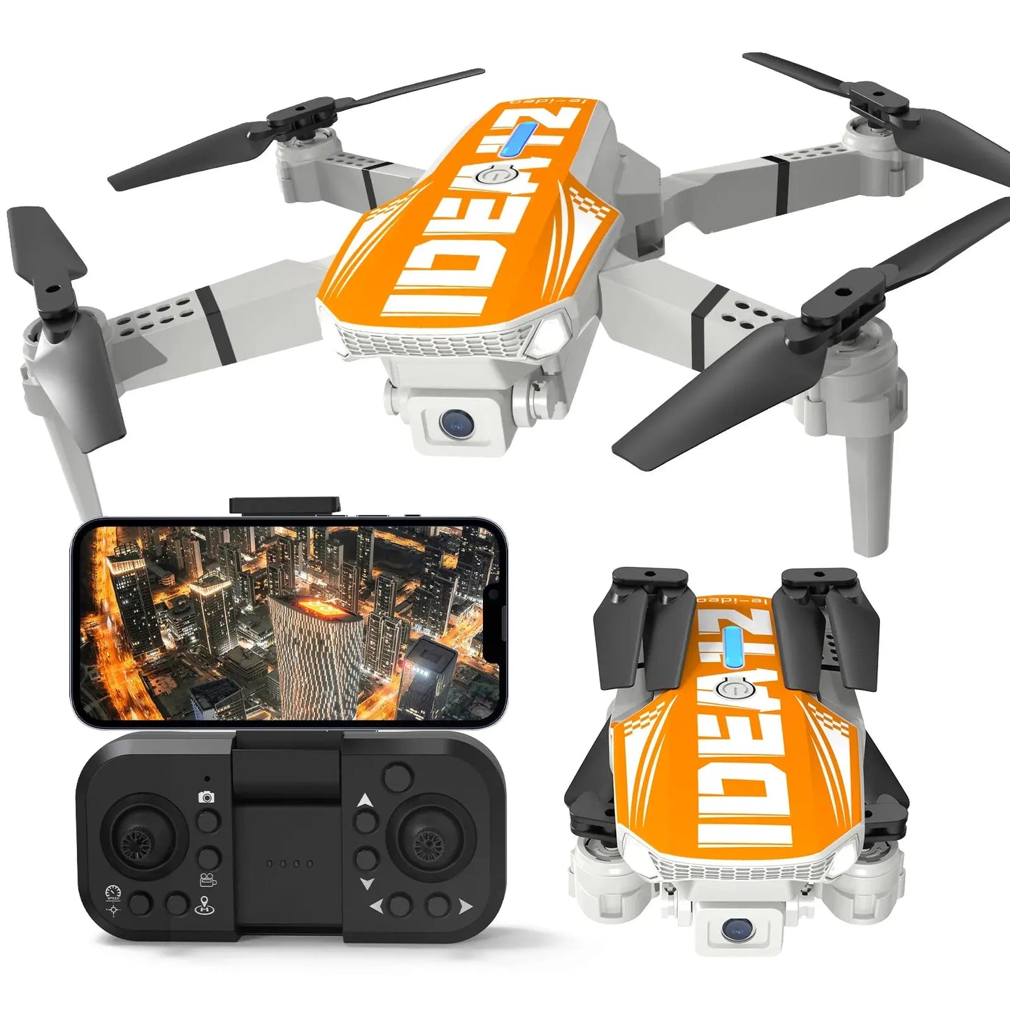 IDEA12 mini Drone 1080P HD Caméra 2 Batteries RC Quadcopter 2.4G WiFi FPV Flux optique pour enfants Cadeau RC HD vidéos - Soldes-ShopOnline