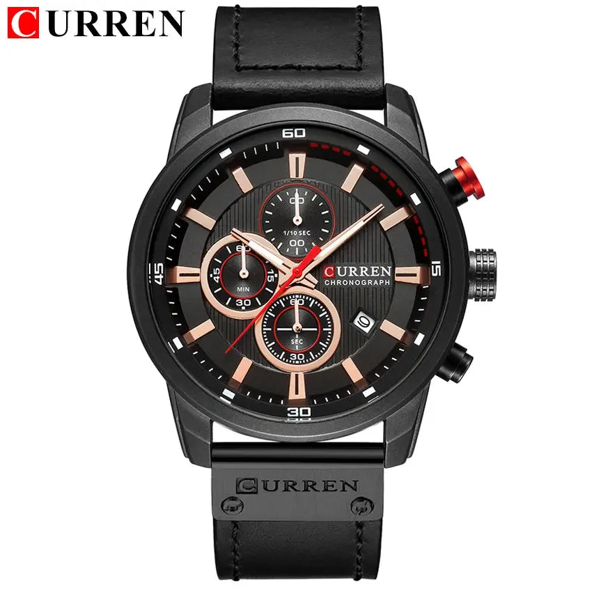 CURREN Fashion Date Quartz Hommes Montres Top Marque Luxe Homme Horloge Chronographe Sport Hommes Montre-Bracelet Homme Curren Garçon - Soldes-ShopOnline