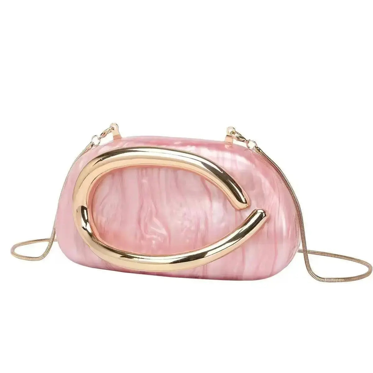 Sac d'embrayage de luxe en acrylique avec fermeture en métal doré Sac à bandoulière de mariage pour femmes Sac à main à bandoulière de soirée élégant chics - Soldes-ShopOnline