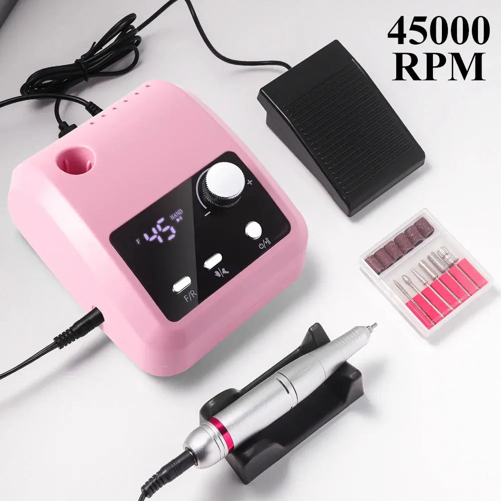 Nouveau 45000RPM Coupeurs de machine de perçage d’ongles Lime de ponceuse à ongles électrique professionnelle pour le polissage des ongles en gel pour le salon de manucure à domicile - Soldes-ShopOnline