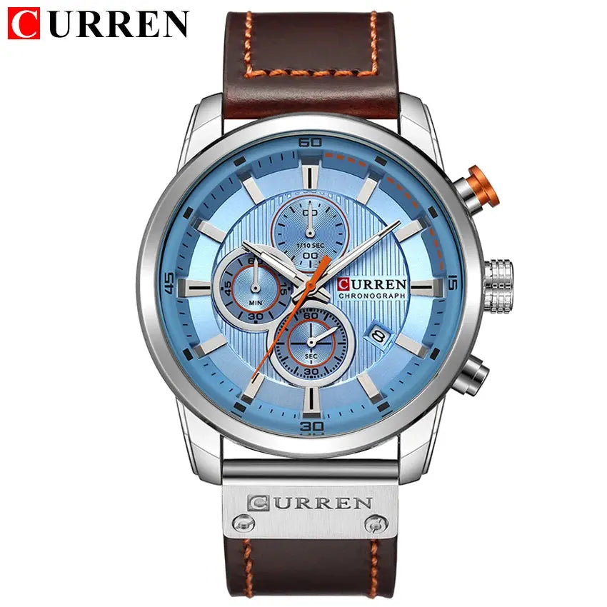 CURREN Fashion Date Quartz Hommes Montres Top Marque Luxe Homme Horloge Chronographe Sport Hommes Montre-Bracelet Homme Curren Garçon - Soldes-ShopOnline