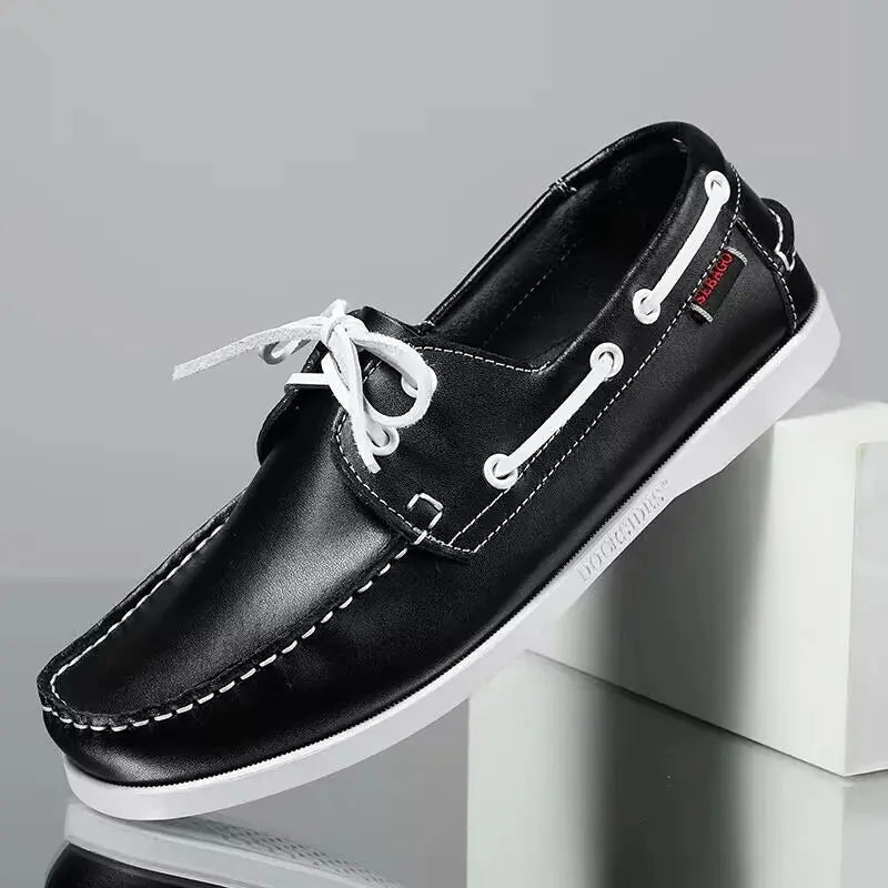 Mocassins Chaussures pour hommes Chaussures de conduite en cuir véritable Retro Fashion Docksides Chaussures de bateau Classic Men Designer Tailles 38/45 pour Homme - Soldes-ShopOnline