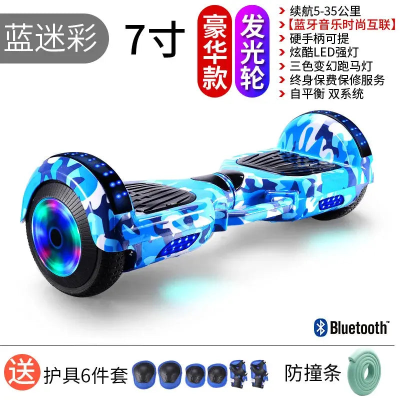 Hoverboard auto-équilibrant de 7 pouces avec Bluetooth et lumières colorées Scooter auto-équilibrant pour enfants - Soldes-ShopOnline