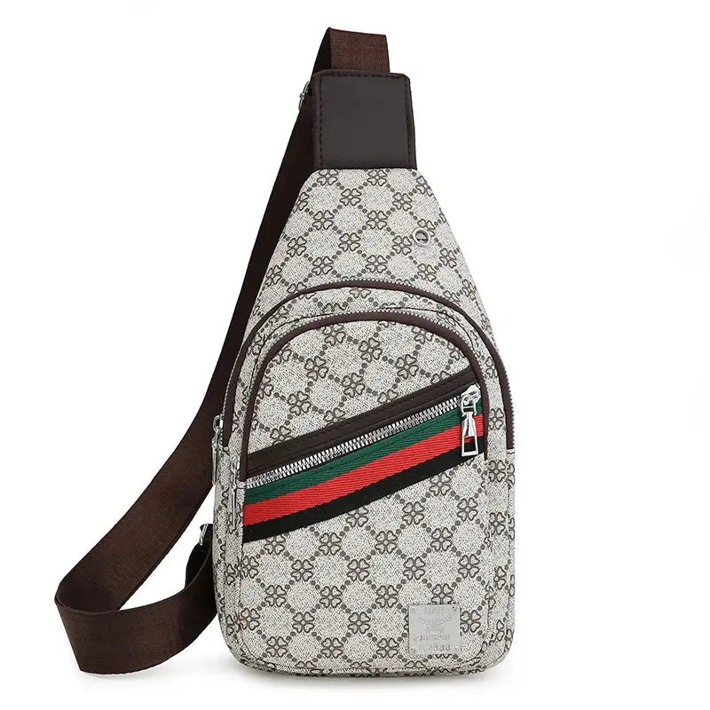 Sac de messager sac à bandoulières multifonction pour hommes Sacs de poitrine en tissu à bandoulière Sac à main décontracté avec trou pour écouteurs - Soldes-ShopOnline