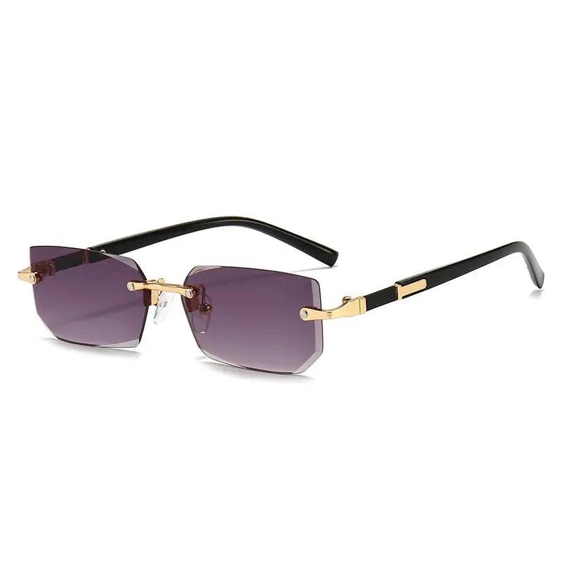 Lunettes de soleil sans monture Rectangle Mode Populaire Femmes Hommes Nuances Petites lunettes de soleil carrées pour femmes Homme Été Voyage classe garçon chic à Prix attractif - Soldes-ShopOnline