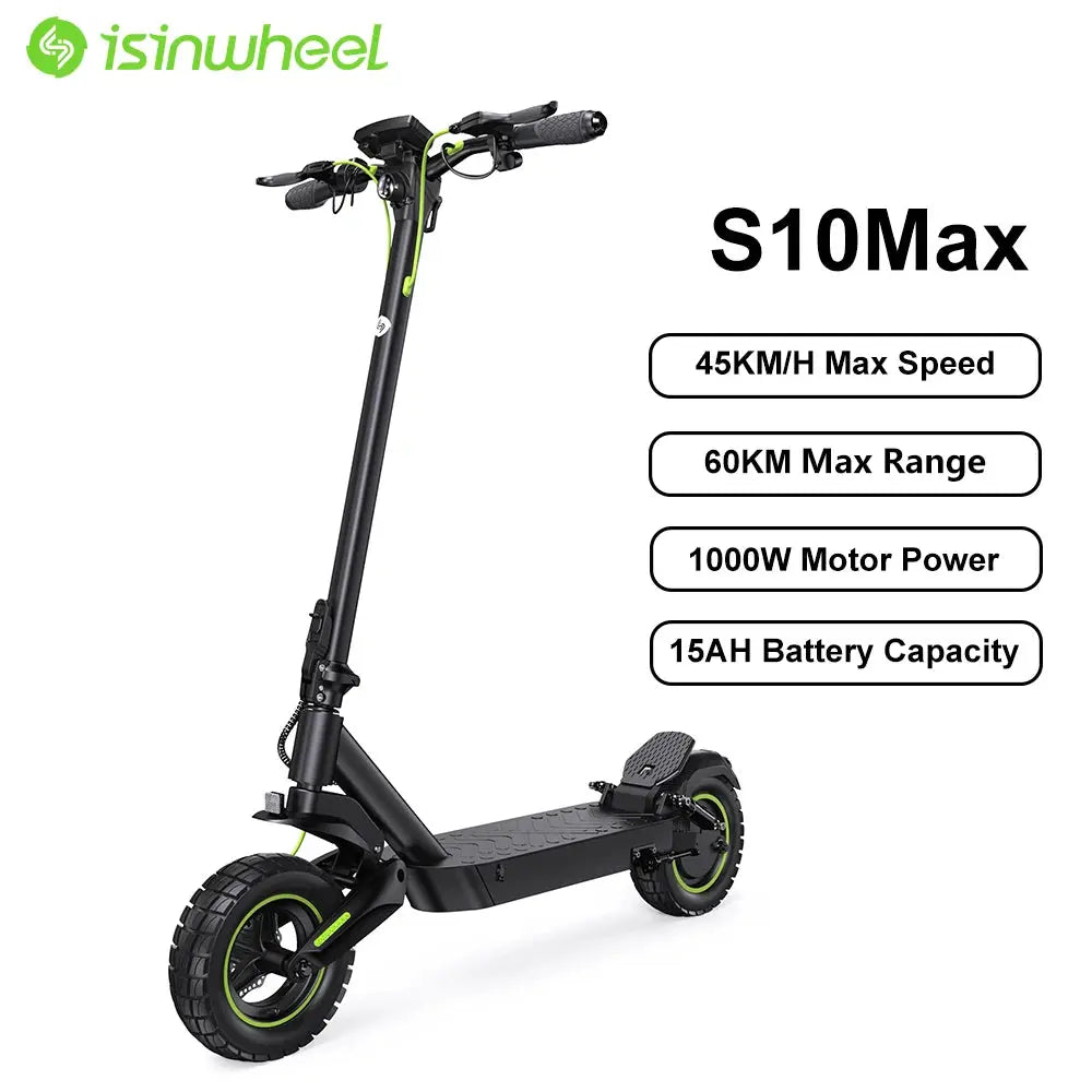 Isinwheel S10Max Trottinette électrique adultes 45 KM/H 1000W 48V 15Ah Mixte tout terrain led clignotant longue autonomie Tout Terrain E-Scooter S10 Max à Prix Discount - Soldes-ShopOnline