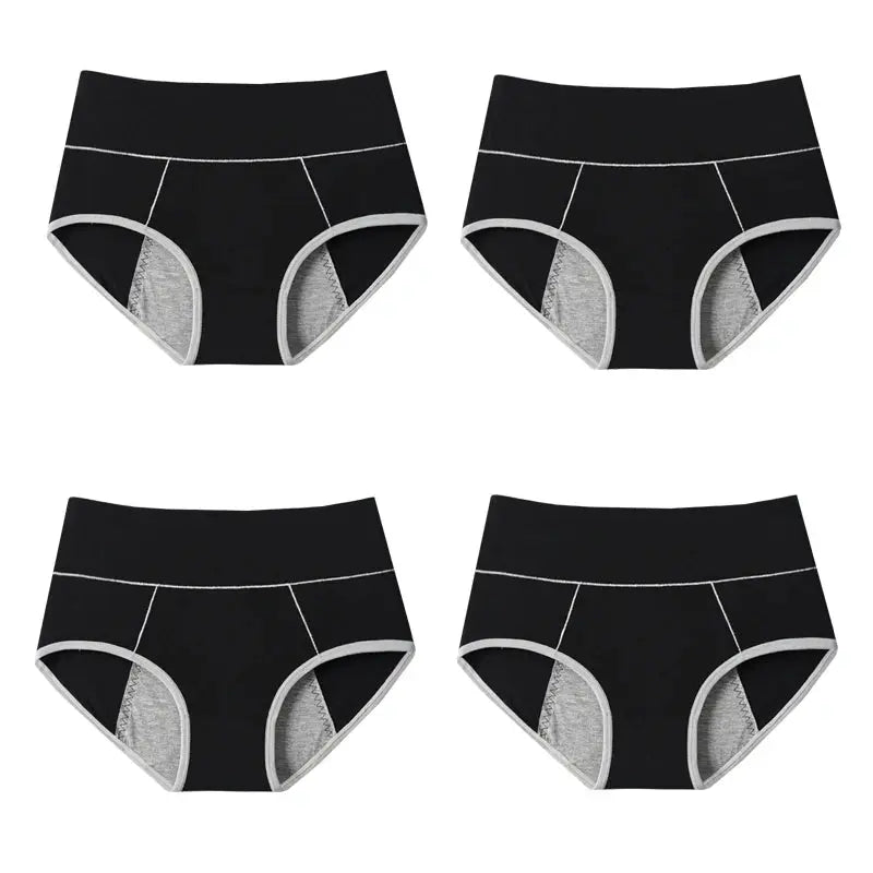 4Pcs Culottes pour femmes Taille haute Culottes menstruels étanches Élargie pour Fille/Femme Coton physiologique Plus Size Slips féminins à Prix Discount 4PCS - Soldes-ShopOnline