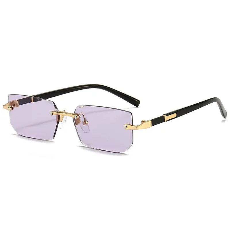 Lunettes de soleil sans monture Rectangle Mode Populaire Femmes Hommes Nuances Petites lunettes de soleil carrées pour femmes Homme Été Voyage classe garçon chic à Prix attractif - Soldes-ShopOnline