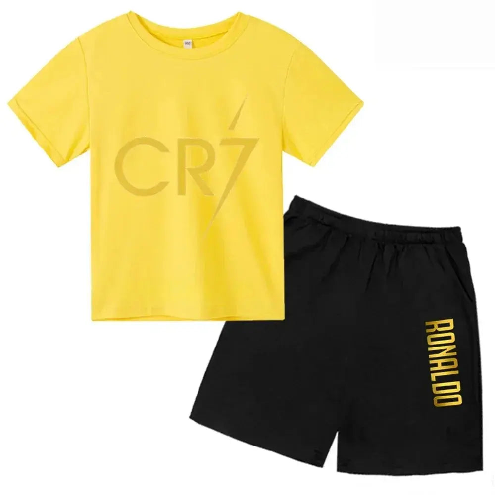 CR7 Imprimé Manches Courtes Enfants Ensemble Casual Mode t-shirt et Short 2pcs Set Kid Garçons Filles Sports Tshirts Set Tenues ensemble CR7 à Prix Discount - Soldes-ShopOnline