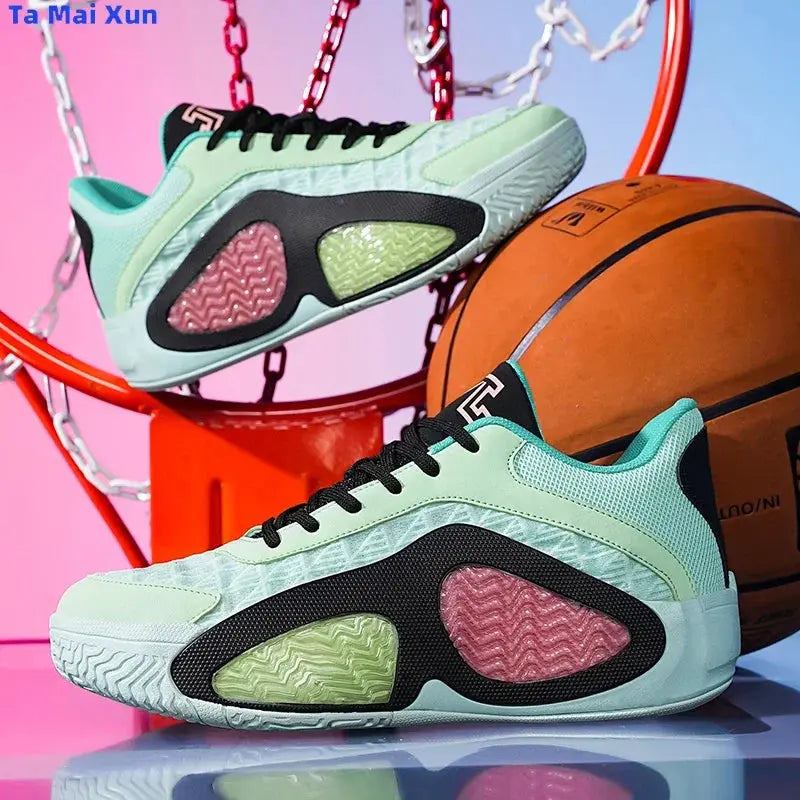 Chaussures de basket-ball pour hommes/femmes TPU Semelle rebond élevée Chaussures d'entraînement de terrain Feuille de caoutchouc respirante résistante à l'usure Baskets antidérapantes Garçon/Filles à Prix Discount - Soldes-ShopOnline