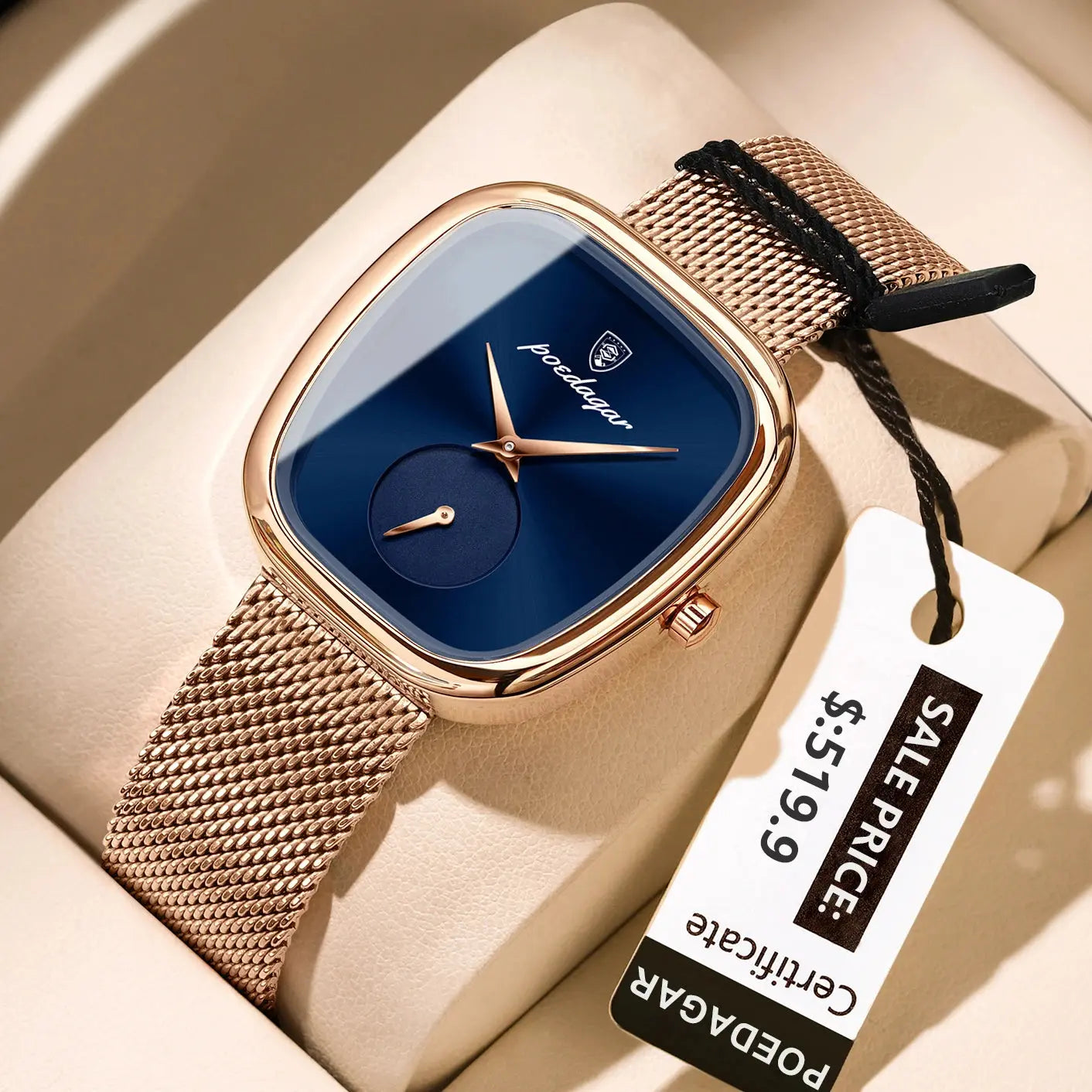 POEDAGAR Montres de Luxe Femme avec bracelet disgn chic classe Filles Femmes idée de cadeau à Prix Discount - Soldes-ShopOnline