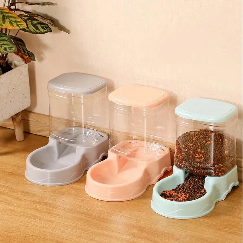 Mangeoire automatique pour animaux de compagnie Bol à boire pour chat Bol pour chat Grande capacité Bol pour chien 3.8L seau de stockage de nourriture combiné Fournitures pour animaux de compagnie - Soldes-ShopOnline
