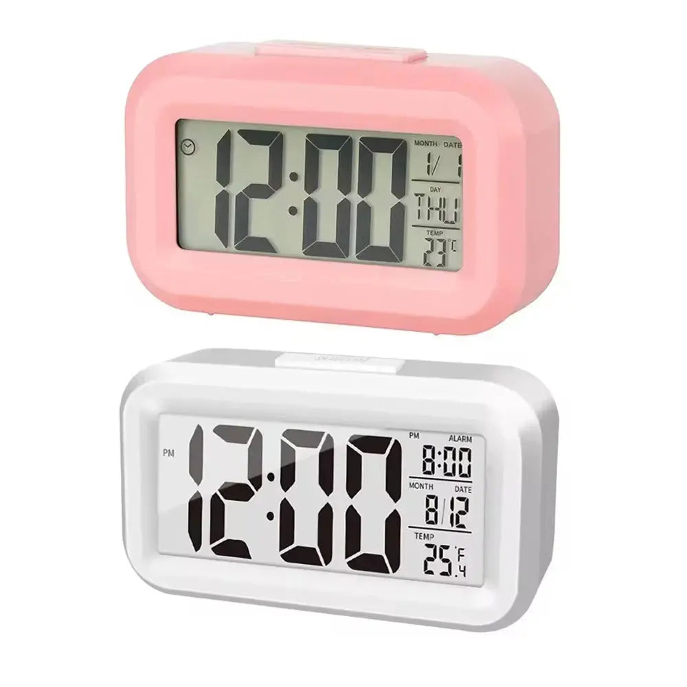 Réveil numérique LED Rétro-éclairage Calendrier de temps de données Bureau Multifonction Rétroéclairage électronique Horloge de table garçon fille - Soldes-ShopOnline