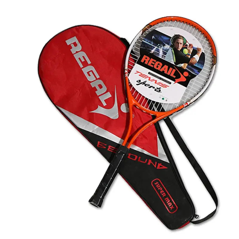 Raquette de tennis pour adultes 27 pouces Raquette de force Bleu et Rouge adolescents hommes femmes haute élasticité Entraînement Professionnel - Soldes-ShopOnline