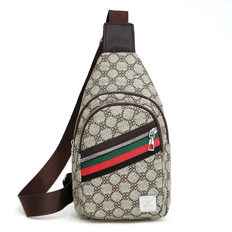 Sac de messager sac à bandoulières multifonction pour hommes Sacs de poitrine en tissu à bandoulière Sac à main décontracté avec trou pour écouteurs - Soldes-ShopOnline