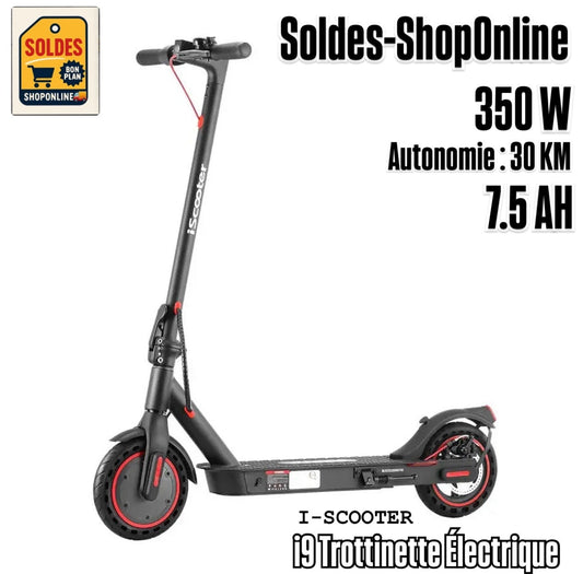 iScooter i9 Electric Scooter 350W Electric Scooter for Adults 7.5Ah 30km/h 8.5 Inch Foldable E-Scooter at Discount Price Soldes-ShopOnline