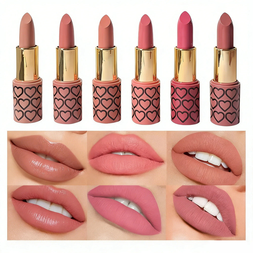 Coffret 6 Rouges à Lèvres Nude JUJU DREAM – Mat, Longue Tenue & Sans Tache Soldes-ShopOnline