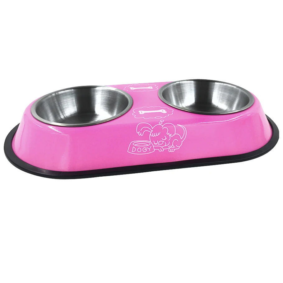 Pet Feeding Double Bowls Dog Cat Food Station Stainless Steel Water Food Bowls Feeder Solution for Dogs Cats supplies Soldes-ShopOnline
