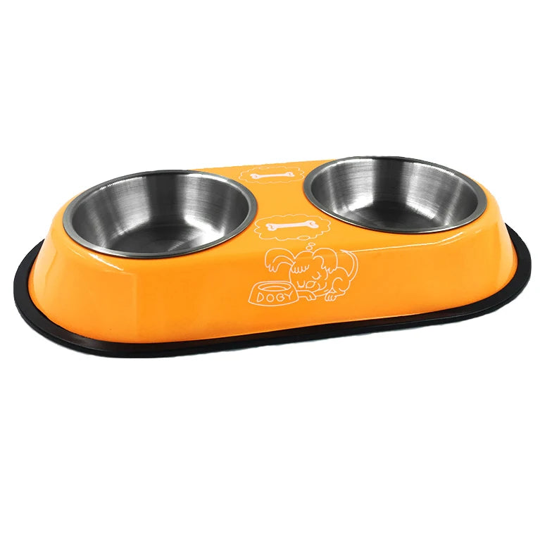 Pet Feeding Double Bowls Dog Cat Food Station Stainless Steel Water Food Bowls Feeder Solution for Dogs Cats supplies Soldes-ShopOnline