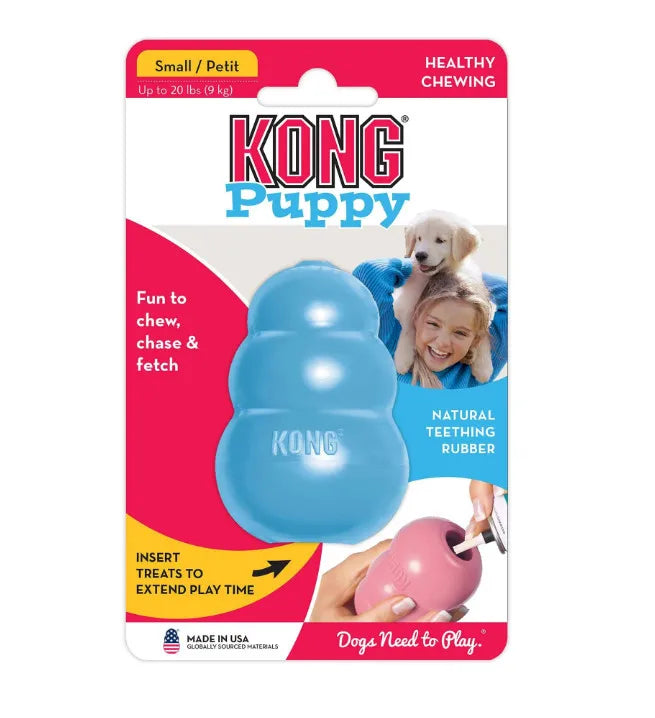 KONG Puppy – Jouet de Dentition en Caoutchouc Naturel pour Chiot | Tailles XS à L, Rose & Bleu Soldes-ShopOnline