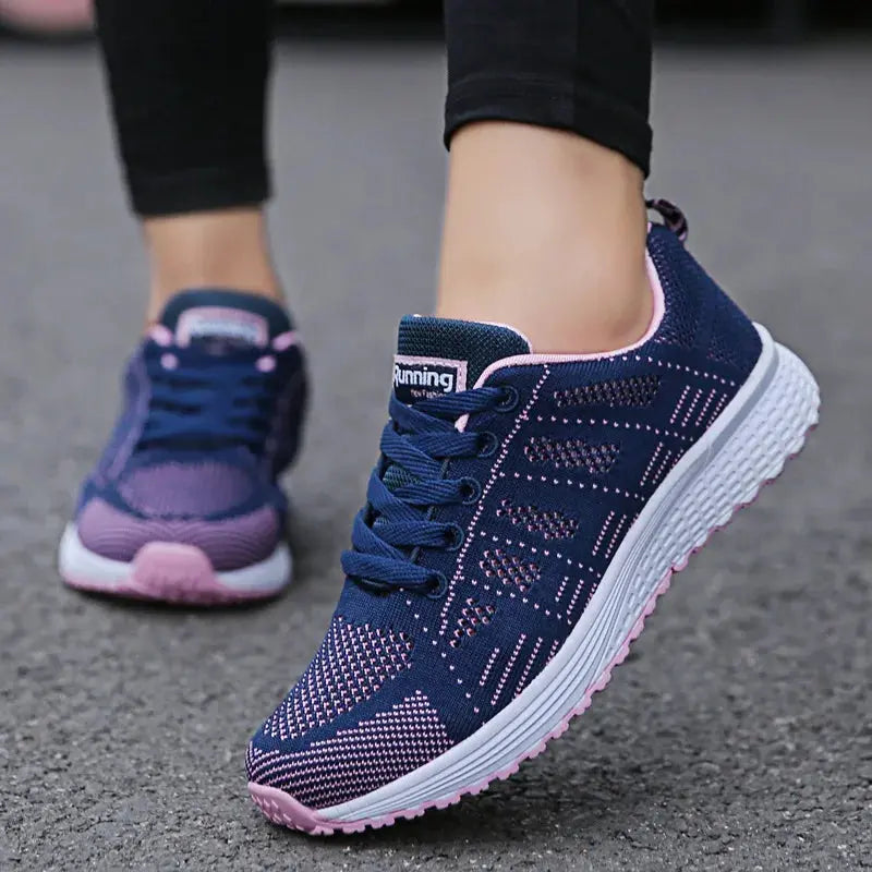 Chaussures décontractées pour femmes Mode Respirante Marche Mesh Chaussures plates Baskets Femmes 2021 Gym Chaussures vulcanisées Chaussures féminines blanches sports filles femmes - Soldes-ShopOnline