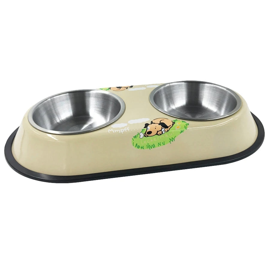 Pet Feeding Double Bowls Dog Cat Food Station Stainless Steel Water Food Bowls Feeder Solution for Dogs Cats supplies Soldes-ShopOnline