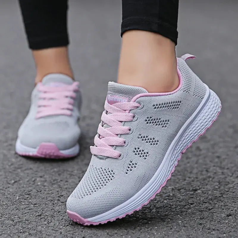 Chaussures décontractées pour femmes Mode Respirante Marche Mesh Chaussures plates Baskets Femmes 2021 Gym Chaussures vulcanisées Chaussures féminines blanches sports filles femmes - Soldes-ShopOnline