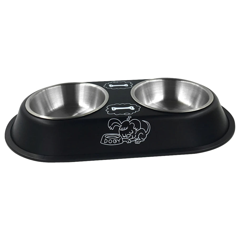 Pet Feeding Double Bowls Dog Cat Food Station Stainless Steel Water Food Bowls Feeder Solution for Dogs Cats supplies Soldes-ShopOnline