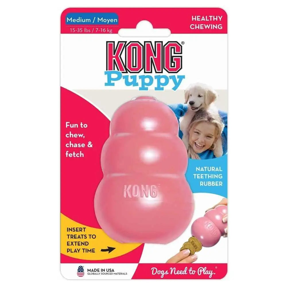 KONG Puppy – Jouet de Dentition en Caoutchouc Naturel pour Chiot | Tailles XS à L, Rose & Bleu Soldes-ShopOnline