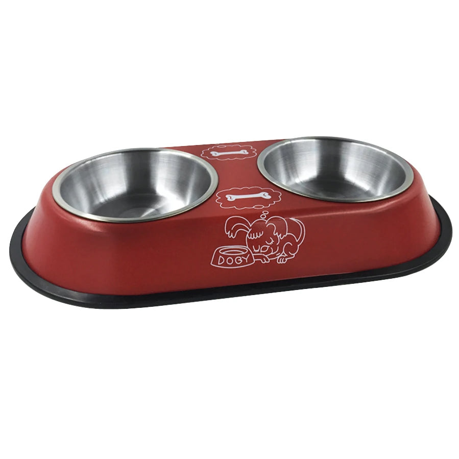 Pet Feeding Double Bowls Dog Cat Food Station Stainless Steel Water Food Bowls Feeder Solution for Dogs Cats supplies Soldes-ShopOnline