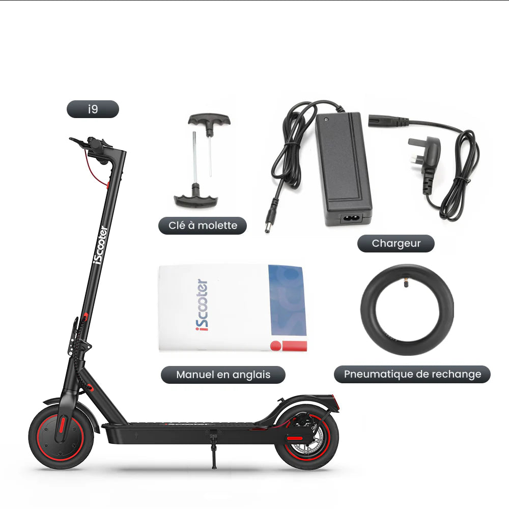 Trottinette Électrique iScooter i9 350W — 30 km/h | Autonomie 30 km | Pneus 8,5 pouces | Adulte Soldes-ShopOnline
