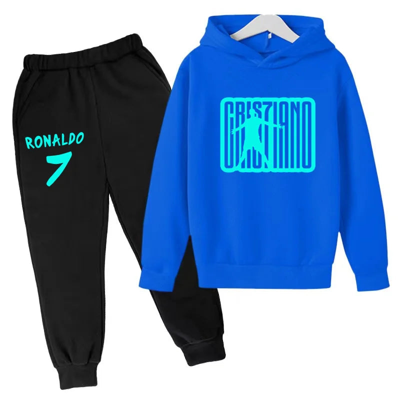 Ensemble Jogging Enfant CR7 – Hoodie Imprimé + Pantalon, 3-12 Ans Soldes-ShopOnline