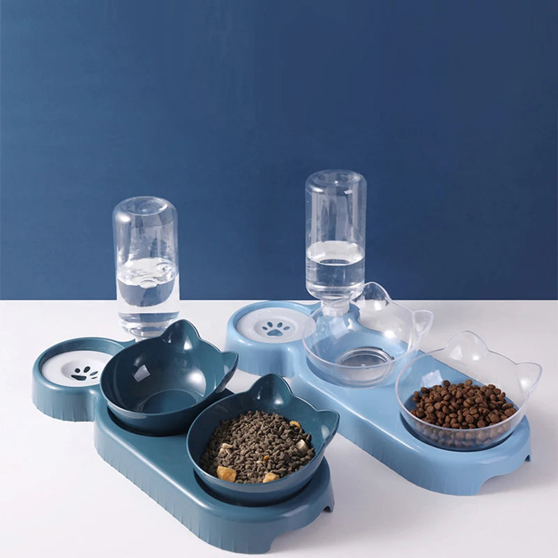 🐾 Distributeur Automatique Eau & Croquettes 3-en-1 – Double Bol Antidérapant Chat & Chien Soldes-ShopOnline