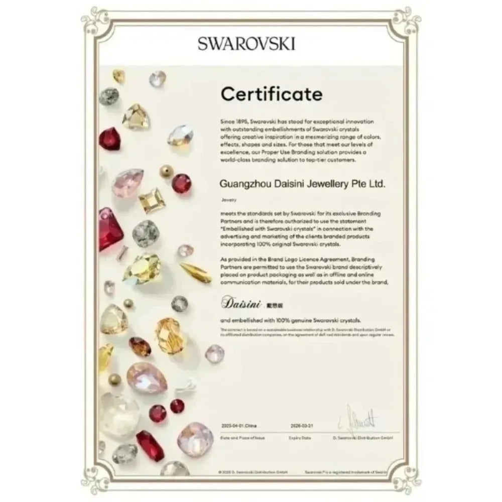 Boucles d’Oreilles Daisini Link – Or Rose & 18 Cristaux Swarovski Soldes-ShopOnline