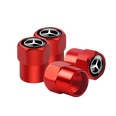 4Pcs Metal Car Wheel Tire Air Valve Caps Dust Cover For Mercedes benz A B C E G CLA GLK CLASS AMG W221 W212 W213 W205 W176 W177 Soldes-ShopOnline