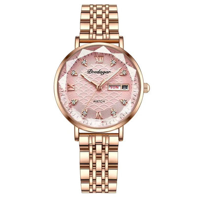POEDAGAR Montre Femmes Nouvelle Mode Luxe Acier Inoxydable Montre-Bracelet Bracelet Simple Or Rose Étanche Lumineux Mesdames Montres Femmes - Soldes-ShopOnline