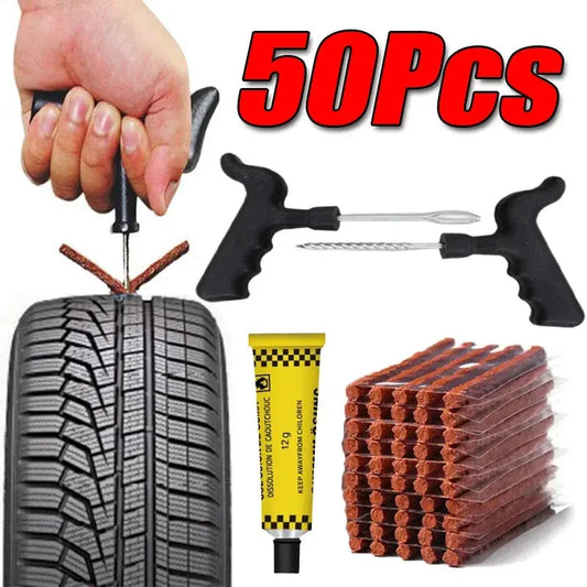 Kit de réparation de pneus sans chambre à air avec bouchons de bande de caoutchouc et outils d'insertion pour voiture moto camion crevé réparation d'urgence mèche pneus Voiture Camion Quad Moto Trottinette Kit de dépannage longue durée à Prix Discount - Soldes-ShopOnline
