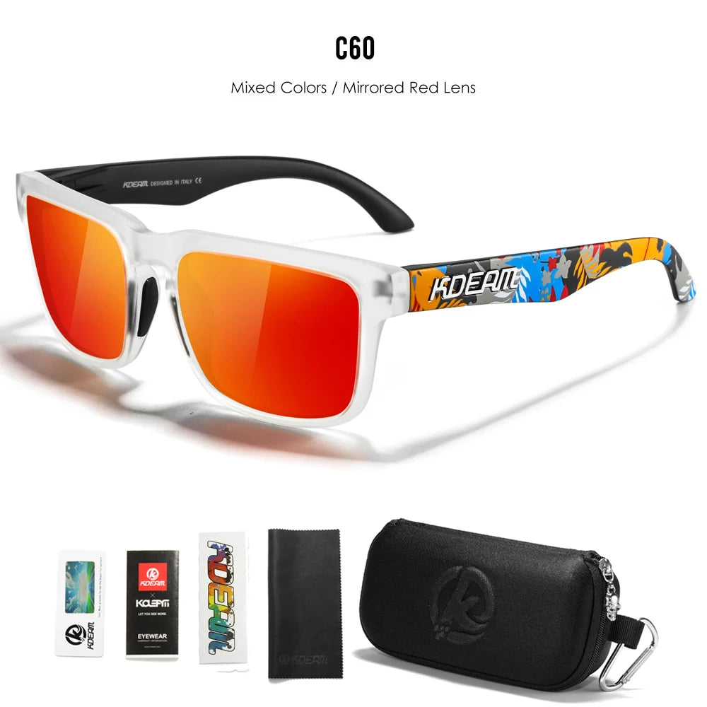 Lunettes de Soleil KDEAM KD332 Carrées Polarisées – UV400, Voyage, Unisexe + Étui Soldes-ShopOnline