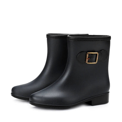 Cresta Women's Fashion Rain Boots Short Tube Boots Outdoor Anti-slip Waterproof Shoes Female Versatile Low Top Rubber Rain Boots Soldes-ShopOnline