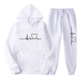 Ensemble Jogging Femme – Hoodie + Pantalon Sport, Imprimé, Printemps & Automne Soldes-ShopOnline