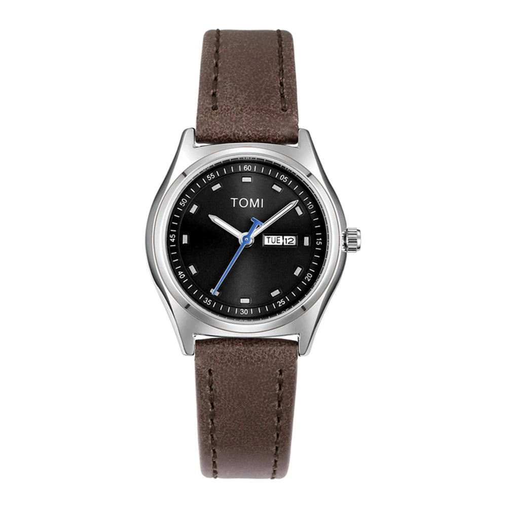 TOMI – Montre Quartz Femme Luxe & Fashion | Cadran 31mm, Bracelet Cuir, Calendrier & Jour, Cadeau Chic Soldes-ShopOnline