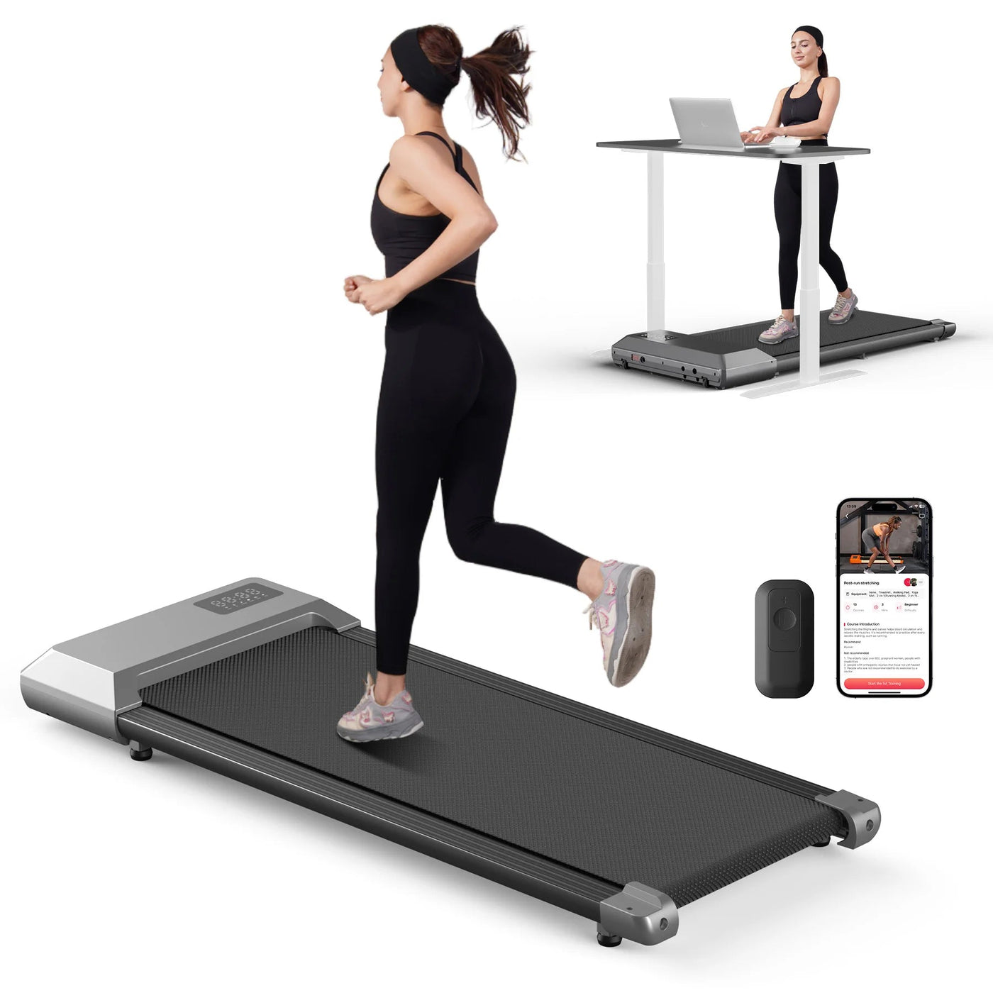 300lbs Treadmill for Home 2.5HP Treadmills Walking Pad LCD Digital Data Display 2in1 Walking Running Fitness Exercise Machine Soldes-ShopOnline