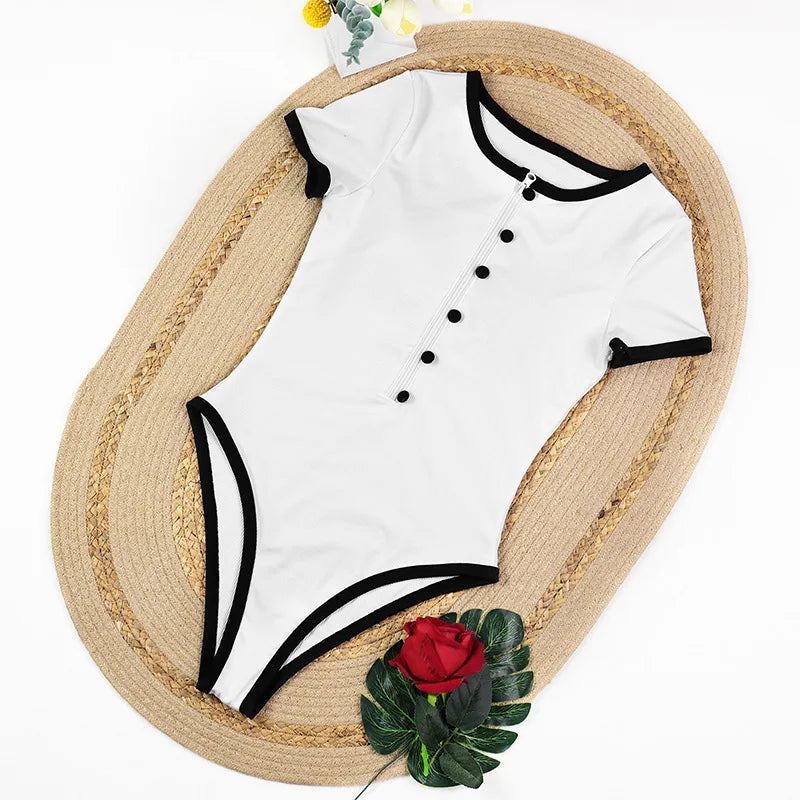 Maillot de Bain 1 Pièce Vintage Zip – Monokini Rétro Femme, Tailles S-XXXL, Plage & Piscine Soldes-ShopOnline