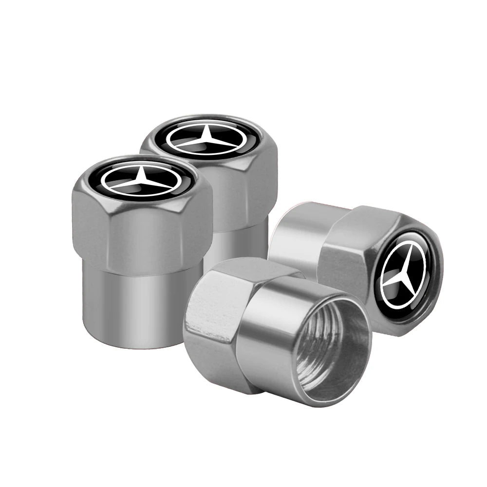 4Pcs Metal Car Wheel Tire Air Valve Caps Dust Cover For Mercedes benz A B C E G CLA GLK CLASS AMG W221 W212 W213 W205 W176 W177 Soldes-ShopOnline