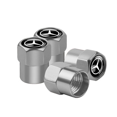 4Pcs Metal Car Wheel Tire Air Valve Caps Dust Cover For Mercedes benz A B C E G CLA GLK CLASS AMG W221 W212 W213 W205 W176 W177 Soldes-ShopOnline