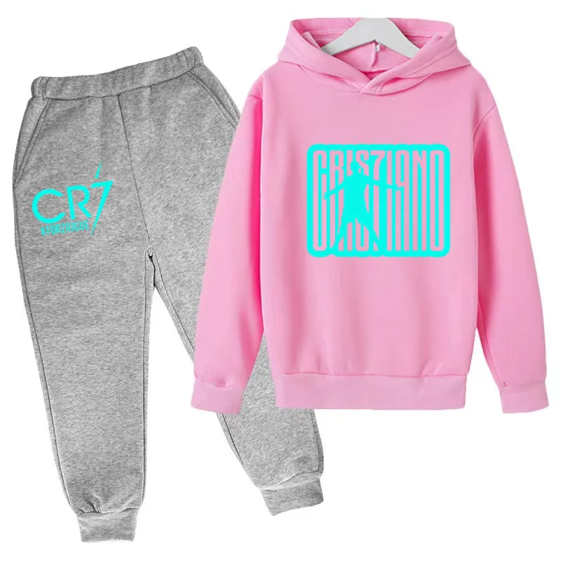 Ensemble Jogging Enfant CR7 – Hoodie Imprimé + Pantalon, 3-12 Ans Soldes-ShopOnline