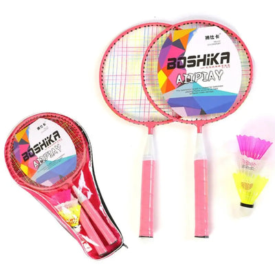 Children Lightweight Badminton Rackets Family Game Toy Iron Alloy Double Racquet Set with Carrying Bag Sports Equipment Soldes-ShopOnline