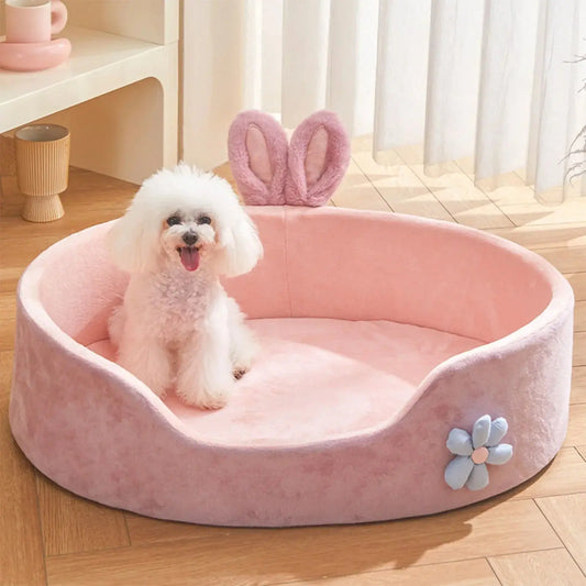 Lit doux pour animaux de compagnie détachable lavable Chien dormir Très doux Confortable Chaud Tapis pour chat Quatre saisons Lits détachables pour animaux de compagnie chic Fournitures - Soldes-ShopOnline