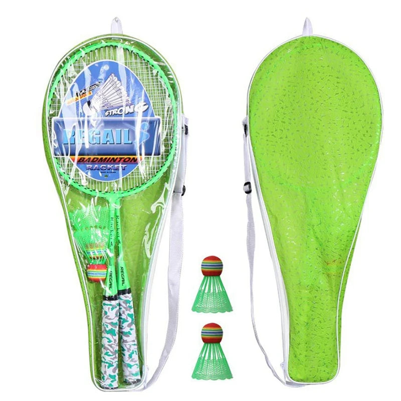 Set Badminton Enfant – 2 Raquettes + 2 Volants + Housse, Intérieur & Extérieur, Couleurs Fluo Soldes-ShopOnline